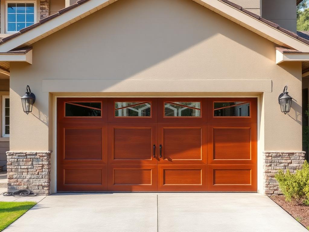 Completed contemporary garage door installation showing quality workmanship